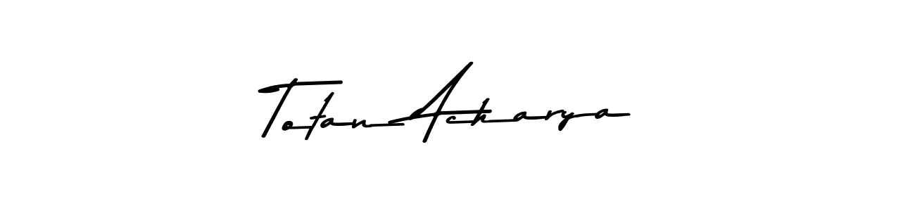 How to make Totan Acharya name signature. Use Asem Kandis PERSONAL USE style for creating short signs online. This is the latest handwritten sign. Totan Acharya signature style 9 images and pictures png