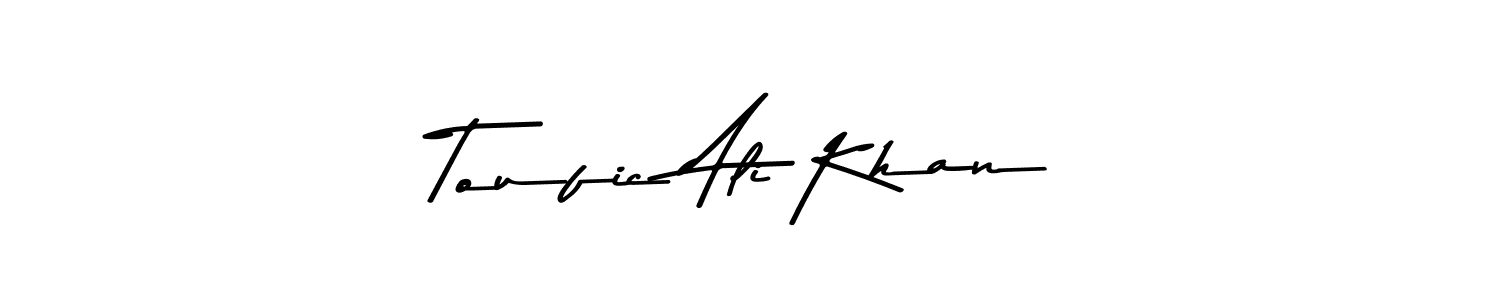 Use a signature maker to create a handwritten signature online. With this signature software, you can design (Asem Kandis PERSONAL USE) your own signature for name Toufic Ali Khan. Toufic Ali Khan signature style 9 images and pictures png