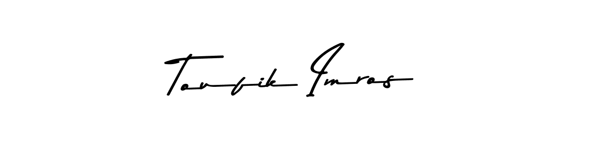You should practise on your own different ways (Asem Kandis PERSONAL USE) to write your name (Toufik Imros) in signature. don't let someone else do it for you. Toufik Imros signature style 9 images and pictures png