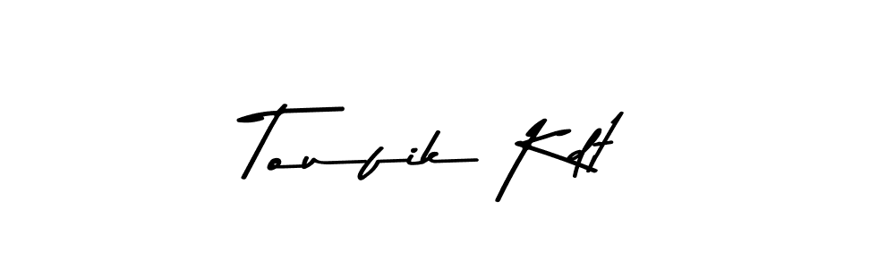 Make a beautiful signature design for name Toufik Kdt. With this signature (Asem Kandis PERSONAL USE) style, you can create a handwritten signature for free. Toufik Kdt signature style 9 images and pictures png