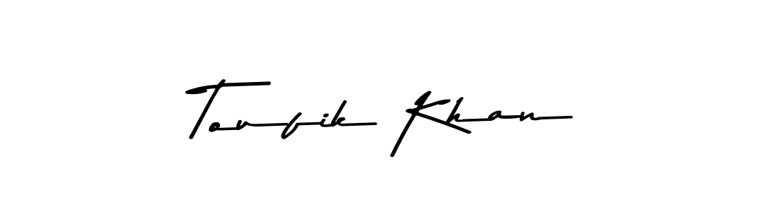 Design your own signature with our free online signature maker. With this signature software, you can create a handwritten (Asem Kandis PERSONAL USE) signature for name Toufik Khan. Toufik Khan signature style 9 images and pictures png