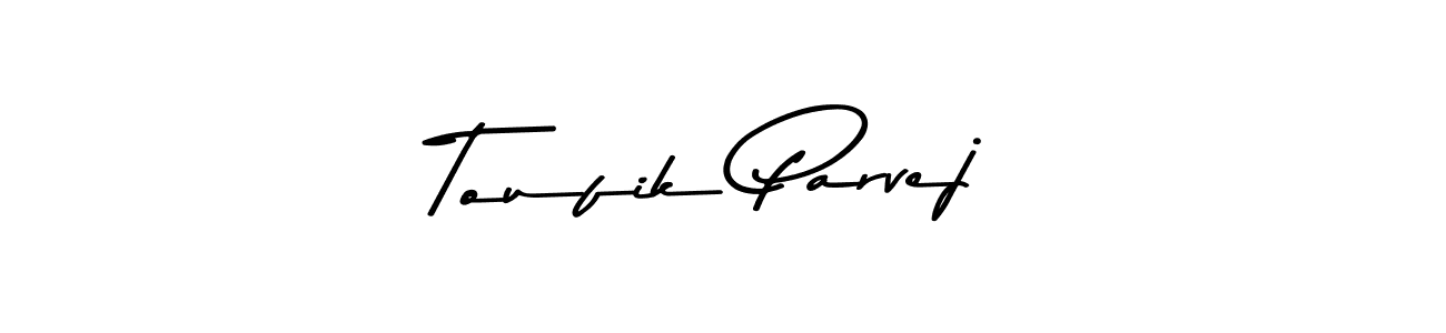 This is the best signature style for the Toufik Parvej name. Also you like these signature font (Asem Kandis PERSONAL USE). Mix name signature. Toufik Parvej signature style 9 images and pictures png