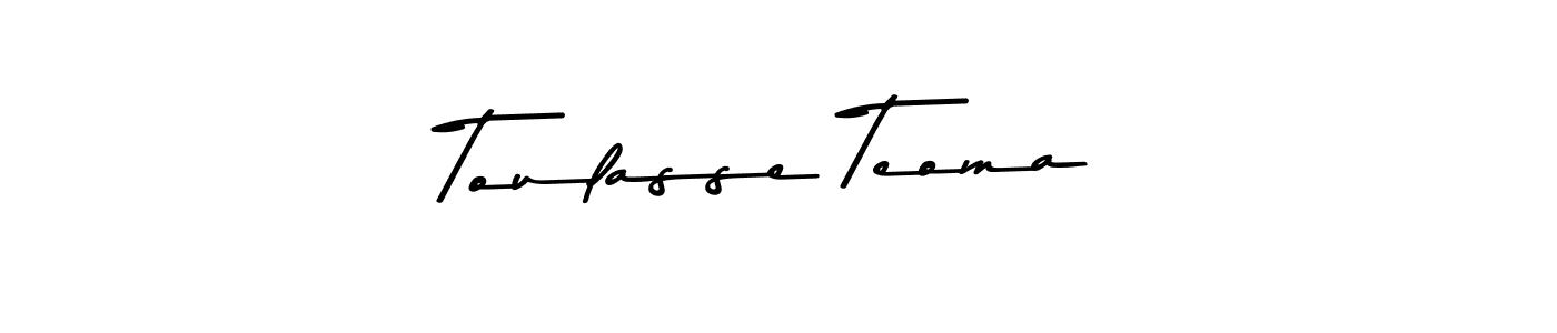 How to make Toulasse Teoma name signature. Use Asem Kandis PERSONAL USE style for creating short signs online. This is the latest handwritten sign. Toulasse Teoma signature style 9 images and pictures png