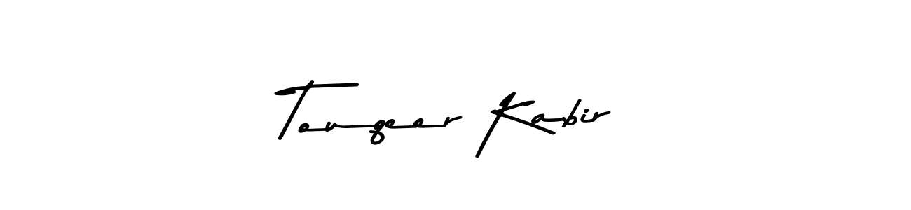 The best way (Asem Kandis PERSONAL USE) to make a short signature is to pick only two or three words in your name. The name Touqeer Kabir include a total of six letters. For converting this name. Touqeer Kabir signature style 9 images and pictures png