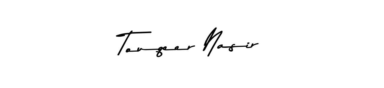Design your own signature with our free online signature maker. With this signature software, you can create a handwritten (Asem Kandis PERSONAL USE) signature for name Touqeer Nasir. Touqeer Nasir signature style 9 images and pictures png