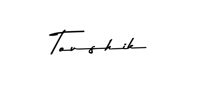 Toushik stylish signature style. Best Handwritten Sign (Asem Kandis PERSONAL USE) for my name. Handwritten Signature Collection Ideas for my name Toushik. Toushik signature style 9 images and pictures png