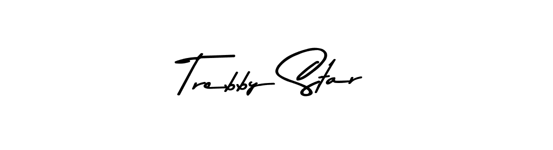 How to make Trebby Star name signature. Use Asem Kandis PERSONAL USE style for creating short signs online. This is the latest handwritten sign. Trebby Star signature style 9 images and pictures png