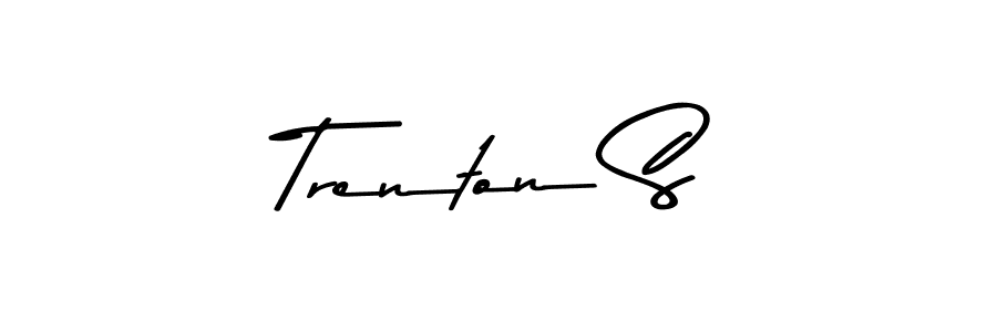 Create a beautiful signature design for name Trenton S. With this signature (Asem Kandis PERSONAL USE) fonts, you can make a handwritten signature for free. Trenton S signature style 9 images and pictures png