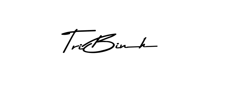 How to make Tri Binh name signature. Use Asem Kandis PERSONAL USE style for creating short signs online. This is the latest handwritten sign. Tri Binh signature style 9 images and pictures png