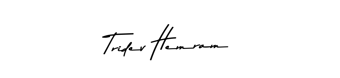 This is the best signature style for the Tridev Hemram name. Also you like these signature font (Asem Kandis PERSONAL USE). Mix name signature. Tridev Hemram signature style 9 images and pictures png