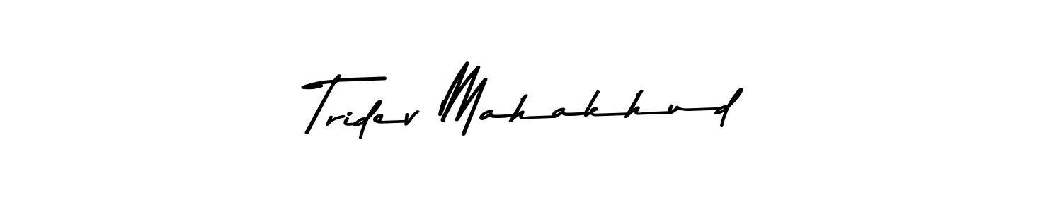 How to make Tridev Mahakhud name signature. Use Asem Kandis PERSONAL USE style for creating short signs online. This is the latest handwritten sign. Tridev Mahakhud signature style 9 images and pictures png