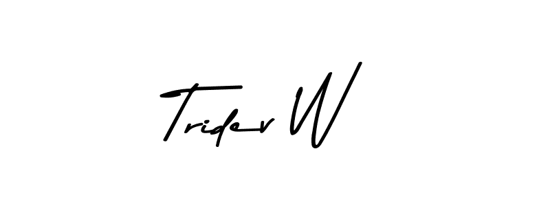 The best way (Asem Kandis PERSONAL USE) to make a short signature is to pick only two or three words in your name. The name Tridev W include a total of six letters. For converting this name. Tridev W signature style 9 images and pictures png