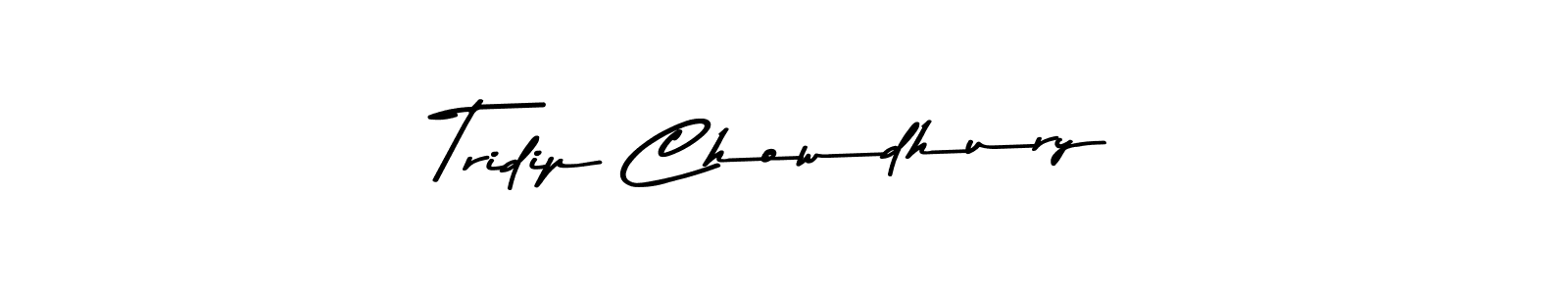 How to make Tridip Chowdhury name signature. Use Asem Kandis PERSONAL USE style for creating short signs online. This is the latest handwritten sign. Tridip Chowdhury signature style 9 images and pictures png