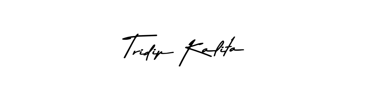 Create a beautiful signature design for name Tridip Kalita. With this signature (Asem Kandis PERSONAL USE) fonts, you can make a handwritten signature for free. Tridip Kalita signature style 9 images and pictures png