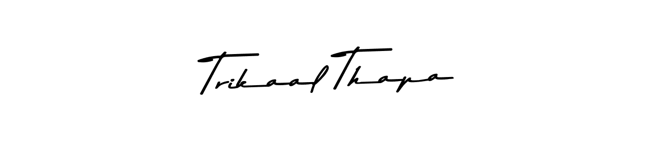 Similarly Asem Kandis PERSONAL USE is the best handwritten signature design. Signature creator online .You can use it as an online autograph creator for name Trikaal Thapa. Trikaal Thapa signature style 9 images and pictures png