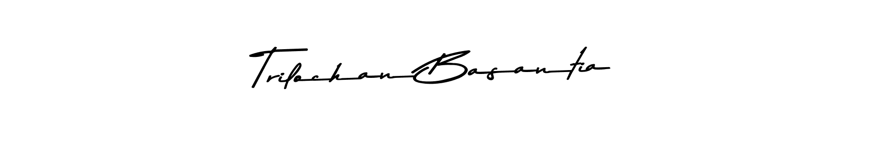 How to make Trilochan Basantia name signature. Use Asem Kandis PERSONAL USE style for creating short signs online. This is the latest handwritten sign. Trilochan Basantia signature style 9 images and pictures png