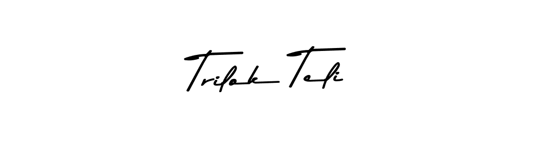 You should practise on your own different ways (Asem Kandis PERSONAL USE) to write your name (Trilok Teli) in signature. don't let someone else do it for you. Trilok Teli signature style 9 images and pictures png