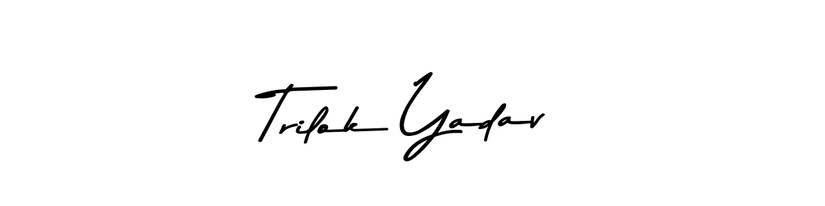 This is the best signature style for the Trilok Yadav name. Also you like these signature font (Asem Kandis PERSONAL USE). Mix name signature. Trilok Yadav signature style 9 images and pictures png