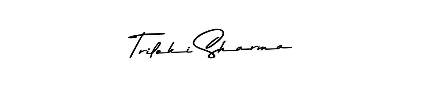 Make a beautiful signature design for name Triloki Sharma. With this signature (Asem Kandis PERSONAL USE) style, you can create a handwritten signature for free. Triloki Sharma signature style 9 images and pictures png
