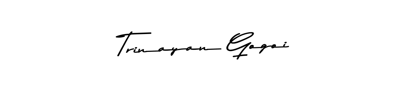 Make a beautiful signature design for name Trinayan Gogoi. With this signature (Asem Kandis PERSONAL USE) style, you can create a handwritten signature for free. Trinayan Gogoi signature style 9 images and pictures png