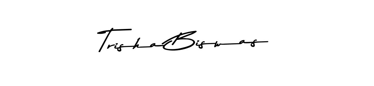 You should practise on your own different ways (Asem Kandis PERSONAL USE) to write your name (Trisha Biswas) in signature. don't let someone else do it for you. Trisha Biswas signature style 9 images and pictures png