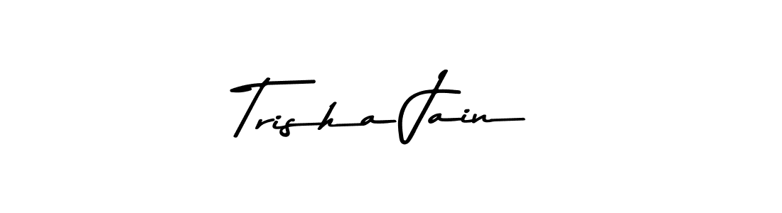 How to make Trisha Jain name signature. Use Asem Kandis PERSONAL USE style for creating short signs online. This is the latest handwritten sign. Trisha Jain signature style 9 images and pictures png