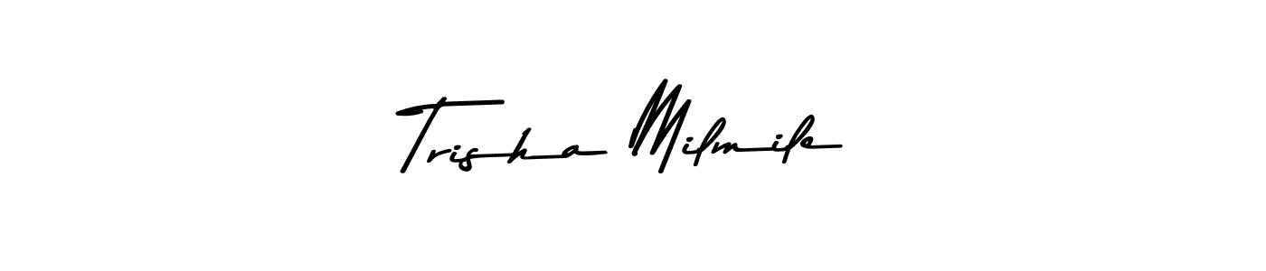 Asem Kandis PERSONAL USE is a professional signature style that is perfect for those who want to add a touch of class to their signature. It is also a great choice for those who want to make their signature more unique. Get Trisha Milmile name to fancy signature for free. Trisha Milmile signature style 9 images and pictures png