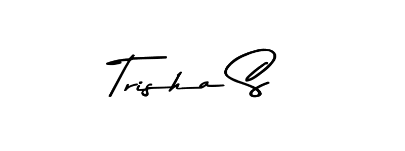 Create a beautiful signature design for name Trisha S. With this signature (Asem Kandis PERSONAL USE) fonts, you can make a handwritten signature for free. Trisha S signature style 9 images and pictures png