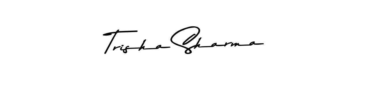 You should practise on your own different ways (Asem Kandis PERSONAL USE) to write your name (Trisha Sharma) in signature. don't let someone else do it for you. Trisha Sharma signature style 9 images and pictures png