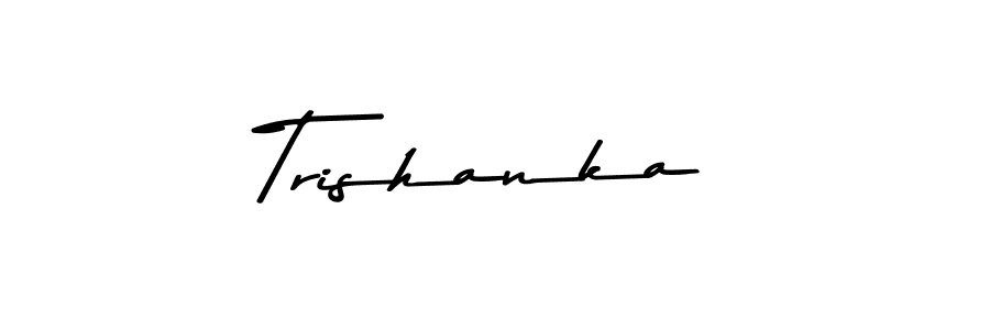 How to make Trishanka name signature. Use Asem Kandis PERSONAL USE style for creating short signs online. This is the latest handwritten sign. Trishanka signature style 9 images and pictures png