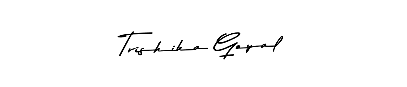 You should practise on your own different ways (Asem Kandis PERSONAL USE) to write your name (Trishika Goyal) in signature. don't let someone else do it for you. Trishika Goyal signature style 9 images and pictures png