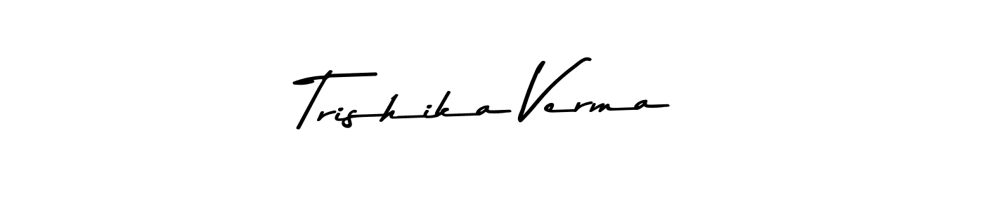Asem Kandis PERSONAL USE is a professional signature style that is perfect for those who want to add a touch of class to their signature. It is also a great choice for those who want to make their signature more unique. Get Trishika Verma name to fancy signature for free. Trishika Verma signature style 9 images and pictures png