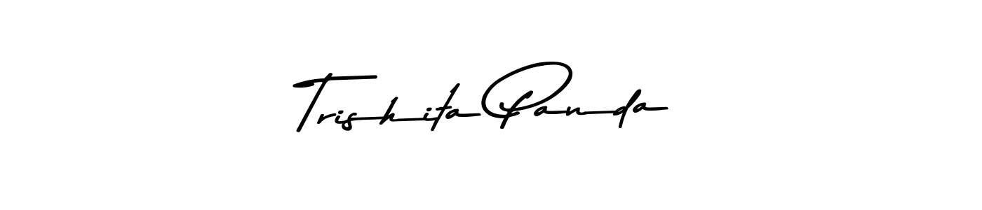 How to make Trishita Panda name signature. Use Asem Kandis PERSONAL USE style for creating short signs online. This is the latest handwritten sign. Trishita Panda signature style 9 images and pictures png