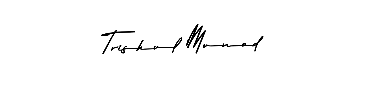 Use a signature maker to create a handwritten signature online. With this signature software, you can design (Asem Kandis PERSONAL USE) your own signature for name Trishul Munod. Trishul Munod signature style 9 images and pictures png