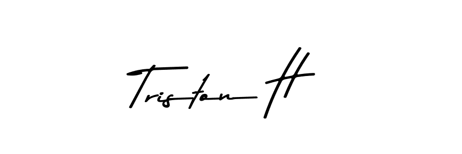 Also You can easily find your signature by using the search form. We will create Triston H name handwritten signature images for you free of cost using Asem Kandis PERSONAL USE sign style. Triston H signature style 9 images and pictures png