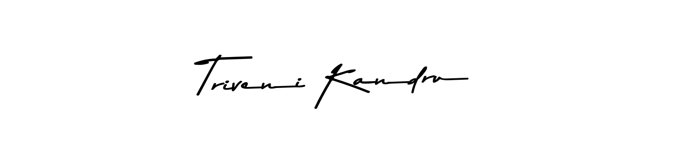 Triveni Kandru stylish signature style. Best Handwritten Sign (Asem Kandis PERSONAL USE) for my name. Handwritten Signature Collection Ideas for my name Triveni Kandru. Triveni Kandru signature style 9 images and pictures png