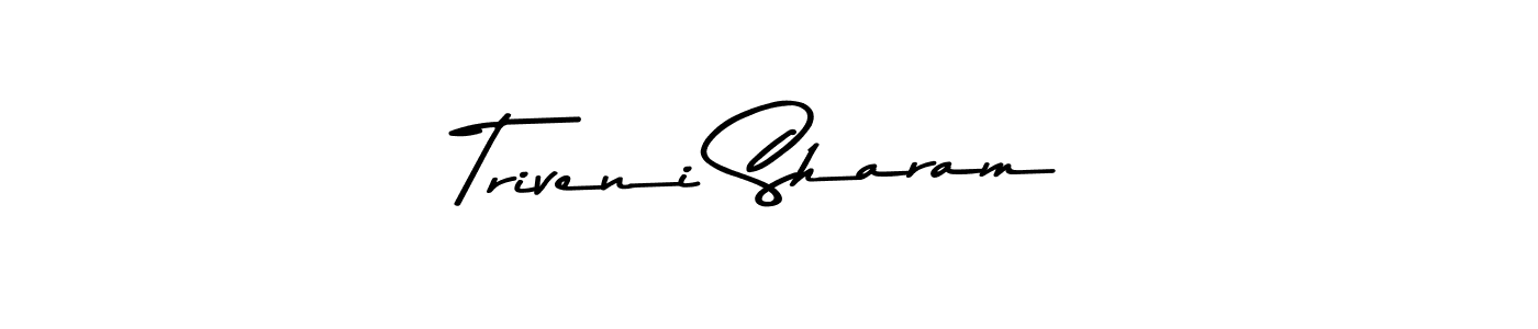 Create a beautiful signature design for name Triveni Sharam. With this signature (Asem Kandis PERSONAL USE) fonts, you can make a handwritten signature for free. Triveni Sharam signature style 9 images and pictures png