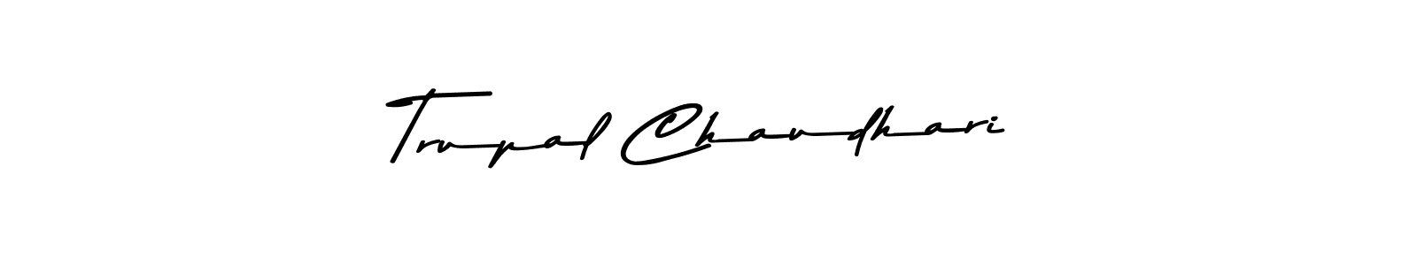 Also You can easily find your signature by using the search form. We will create Trupal Chaudhari name handwritten signature images for you free of cost using Asem Kandis PERSONAL USE sign style. Trupal Chaudhari signature style 9 images and pictures png