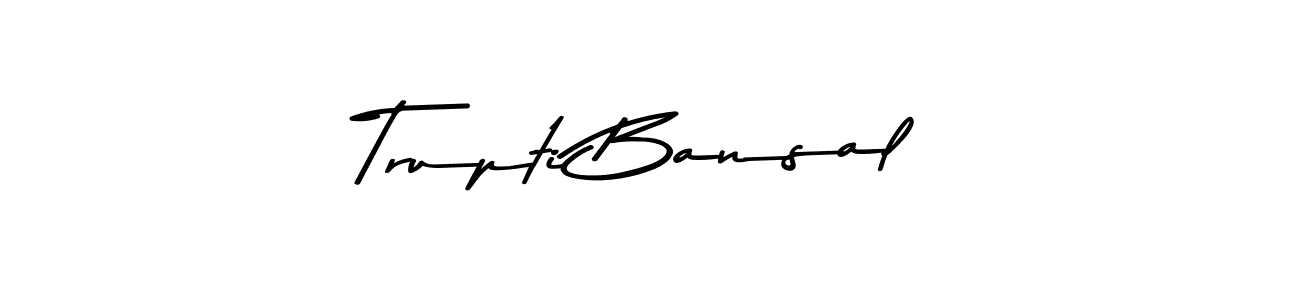 Create a beautiful signature design for name Trupti Bansal. With this signature (Asem Kandis PERSONAL USE) fonts, you can make a handwritten signature for free. Trupti Bansal signature style 9 images and pictures png