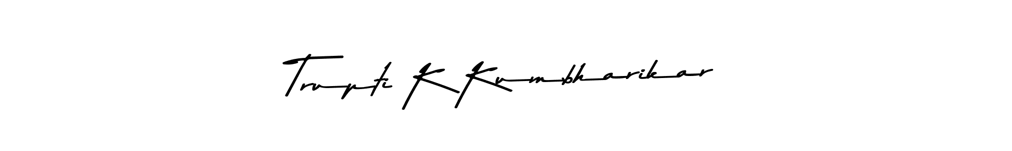 Similarly Asem Kandis PERSONAL USE is the best handwritten signature design. Signature creator online .You can use it as an online autograph creator for name Trupti K Kumbharikar. Trupti K Kumbharikar signature style 9 images and pictures png