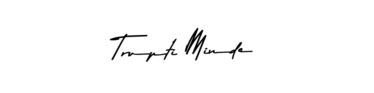 Similarly Asem Kandis PERSONAL USE is the best handwritten signature design. Signature creator online .You can use it as an online autograph creator for name Trupti Minde. Trupti Minde signature style 9 images and pictures png