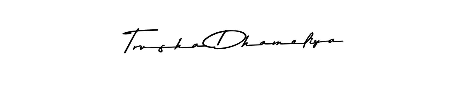 How to Draw Trusha Dhameliya signature style? Asem Kandis PERSONAL USE is a latest design signature styles for name Trusha Dhameliya. Trusha Dhameliya signature style 9 images and pictures png