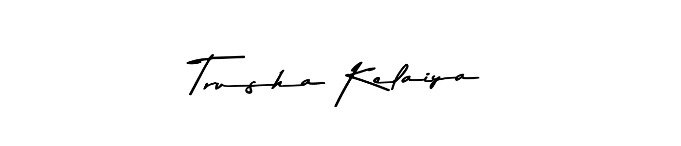 You should practise on your own different ways (Asem Kandis PERSONAL USE) to write your name (Trusha Kelaiya) in signature. don't let someone else do it for you. Trusha Kelaiya signature style 9 images and pictures png