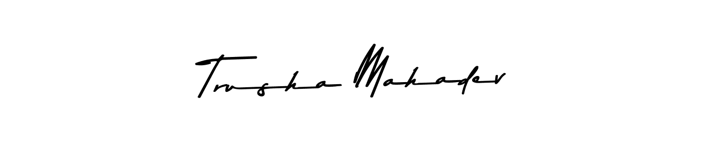 Similarly Asem Kandis PERSONAL USE is the best handwritten signature design. Signature creator online .You can use it as an online autograph creator for name Trusha Mahadev. Trusha Mahadev signature style 9 images and pictures png