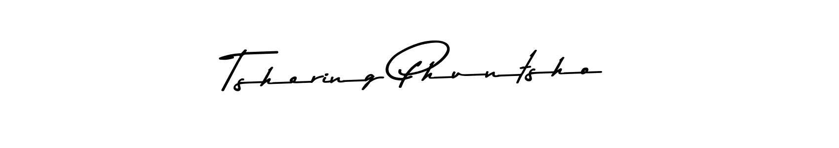 How to make Tshering Phuntsho name signature. Use Asem Kandis PERSONAL USE style for creating short signs online. This is the latest handwritten sign. Tshering Phuntsho signature style 9 images and pictures png