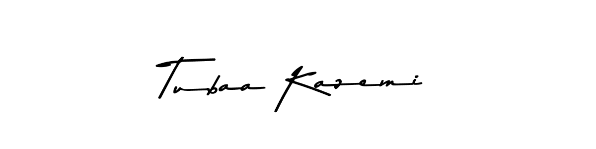 Create a beautiful signature design for name Tubaa Kazemi. With this signature (Asem Kandis PERSONAL USE) fonts, you can make a handwritten signature for free. Tubaa Kazemi signature style 9 images and pictures png