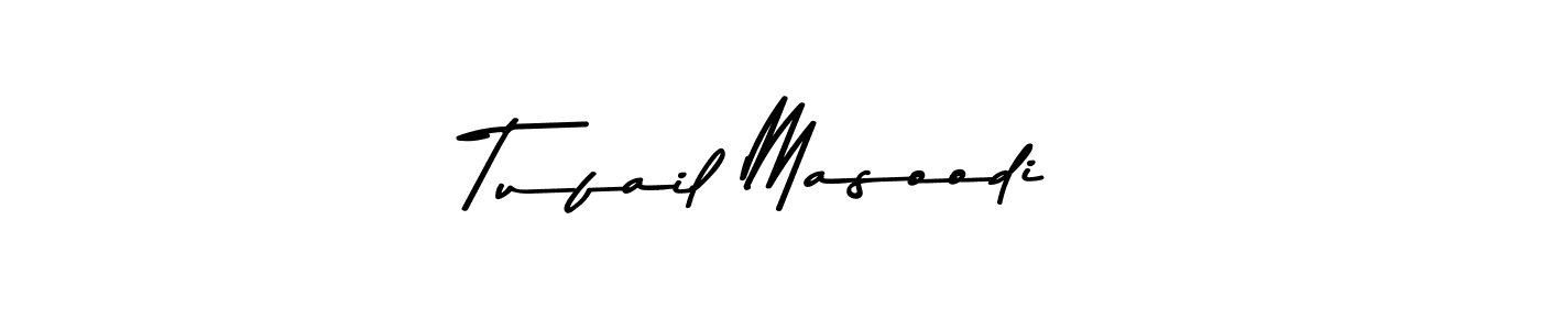 Create a beautiful signature design for name Tufail Masoodi. With this signature (Asem Kandis PERSONAL USE) fonts, you can make a handwritten signature for free. Tufail Masoodi signature style 9 images and pictures png