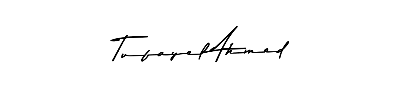Create a beautiful signature design for name Tufayel Ahmed. With this signature (Asem Kandis PERSONAL USE) fonts, you can make a handwritten signature for free. Tufayel Ahmed signature style 9 images and pictures png