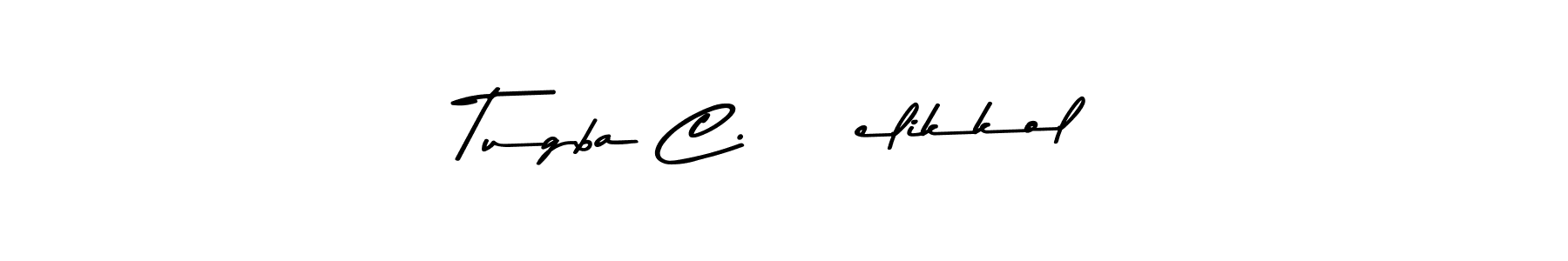 You should practise on your own different ways (Asem Kandis PERSONAL USE) to write your name (Tugba C. Çelikkol) in signature. don't let someone else do it for you. Tugba C. Çelikkol signature style 9 images and pictures png