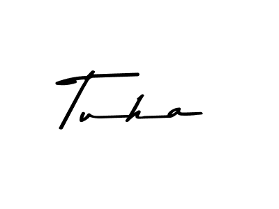 Tuha stylish signature style. Best Handwritten Sign (Asem Kandis PERSONAL USE) for my name. Handwritten Signature Collection Ideas for my name Tuha. Tuha signature style 9 images and pictures png